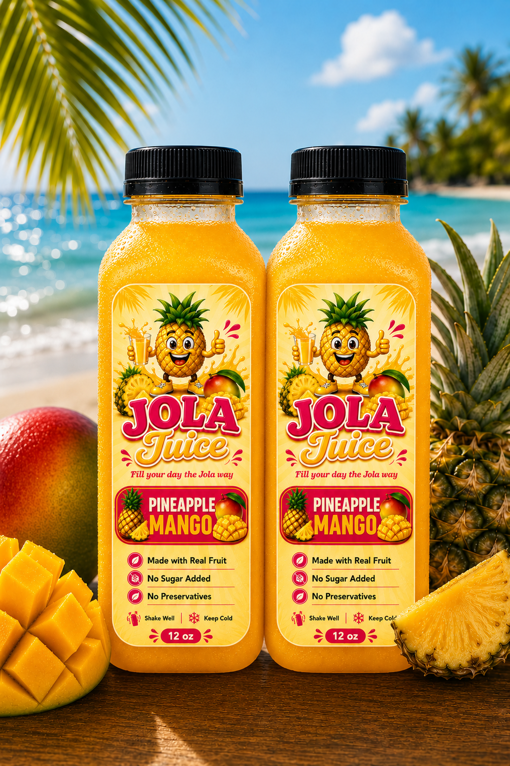 Pineapple Mango Jola Juice 15 Bottles • 12oz • 30-Day Supply