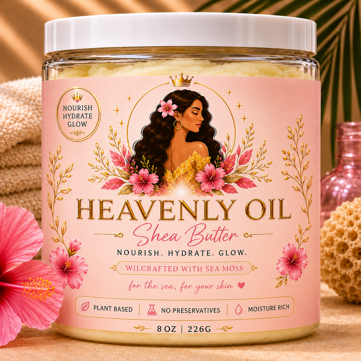 ✨ Heavenly Oil Shea Cocoa Body Cream – 8oz