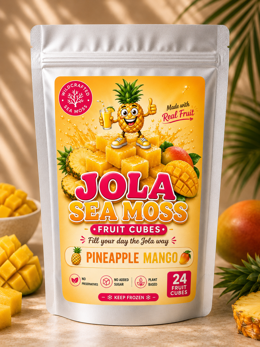 Pineapple Mango Irish Sea Moss Fruit Cubes (24 Count)
